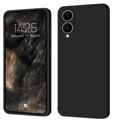 Produktbild von Hülle für Samsung Galaxy S25 Edge Case Cover Bumper Silikon Softgrip Schutzhülle Farbe: Schwarz
