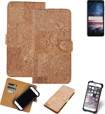 Produktbild von K-S-Trade Hülle kompatibel mit Nokia 3.1 A  Kork Handyhülle Cover  Schutzhülle TPU Case Bumper in Hellbraun, (1x)