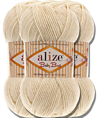 Produktbild von Alize 3x 100g Baby Best Wolle, Antipilling, Uni, Häkeln, Stricken (1)