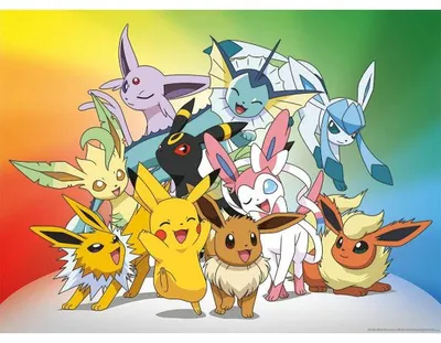 Image de Puzzle pokemon font la fête : pikachu evoli voltali mentali noctali 150 pièces - nathan 86030