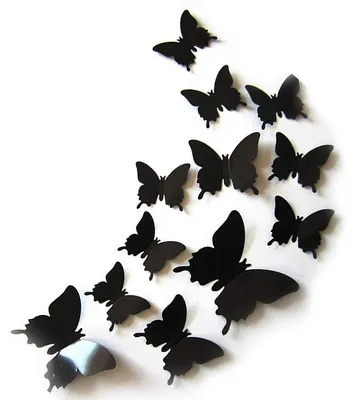 Produktbild von 24 Stück 3D-Schmetterlings-Wandtattoos, abnehmbare Aufkleber, Dekoration für Kinderzimmer, Schlafzimmer, Wandbild, Schwarz