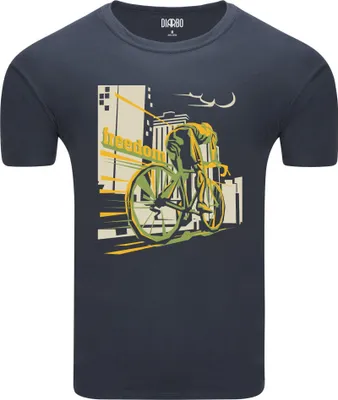 Produktbild von Diarbo Herren T-Shirt mit Fahrradliebhaber Druck Fahrradfreiheit Dunkelgrau Gr.XXL