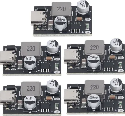 Imagen del producto de Módulo elevador de voltaje (step-up) para fuente de alimentación DC, convertidor de 632V a QC3.0 PD3.0, cargador de coche inteligente y de carga rápida para teléfonos móviles, con conector tipo C. (5 unidades)