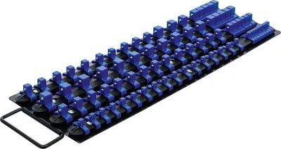 Produktbild von Aufsteckschienen-Set für Steckschlüssel-Einsätze | mit 80 Clips | für Einsätze 6,3 mm (1/4"), 10 mm (3/8"), 12,5 mm (1/2")