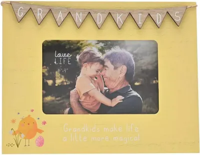 Produktbild von Celebrations - "Love Life Grandkids" Fahnen Rahmen WD3590 (15,24 cm x 10,16 cm) (Gelb)