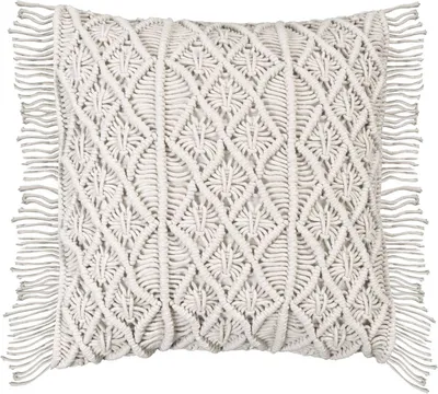 Produktbild von Kissen - Creme - Baumwolle - 45 x 45 cm - mit Fransen