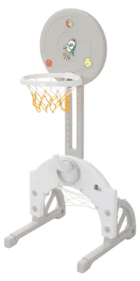 Produktbild von Joyz Kinder Basketballkorb Set 3in1 Basketballständer höhenverstellbar mit Basketballkorb Fußballtor & Ringwurfspiel Spielplatz für Kinder Innen/Außen