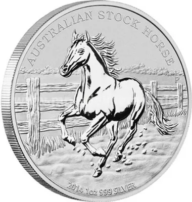 Zdjęcie produktu dla 1 uncja srebrnej monety Australia Stock Horse 2014, srebrna moneta kolekcjonerska 999