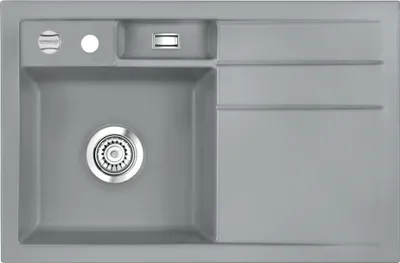 Produktbild von Spüle KeraDomo BELA 78 in TITAN - Becken links mit Excenterbedienung / Systemceram / Keramikspüle