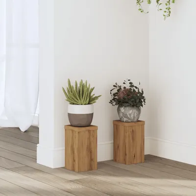 Produktbild von "SALE 2026"Pflanzenständer/Blumenständer - Blumenregal - 2er set - modernes Design - für Wohnzimmer/Balkon - Artisan-Eiche 10x10x18cm Holzwerkstoff DE989210 - Pflanztische