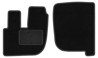 Image de Tapis de sol avant velours sur-mesure pour DAF LF (2002-, camion) noir, jeu 2 pièces, fixations - STANDRAD