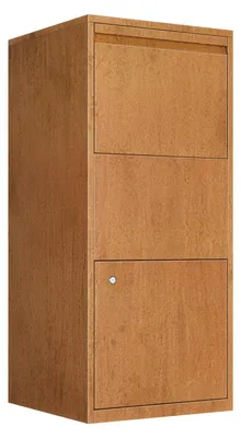 Produktbild von Paketbox Turin aus Cortenstahl für sicheren Paketempfang, 42x42x95 cm