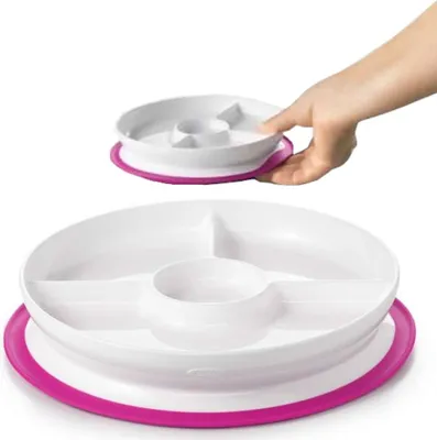 Produktbild von Silikon Kinder Teller mit Saugnapf Pink Oxo