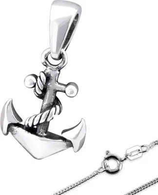 Produktbild von Kette Silber Anker Anhänger mit Halskette