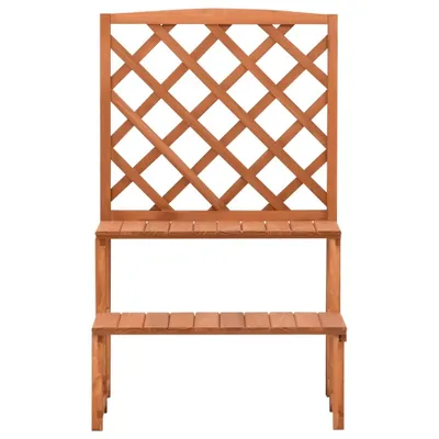 Image de vidaXL Escalier pour fleurs avec treillis 70x42x115 cm Sapin massif