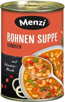 Zdjęcie produktu dla Menzi Bohnensuppe, serbisch Dosensuppe 800,0 ml
