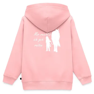 Produktbild von Spreadshirt Mir Reichts Ich Geh Reiten Reiter Pferde Kinder Premium Organic Zip Hoodie, 158/164 (12 Jahre), Rosa