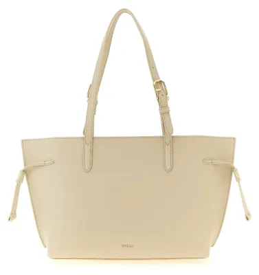 Image de Furla Ava M cabas zippé blanc crème, cuir martelé Arch