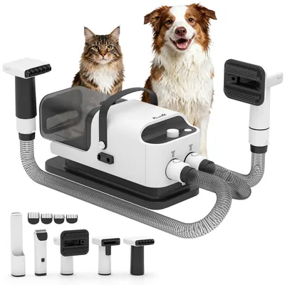 Produktbild von Hundeschermaschine mit Staubsauger Leise Hundehaarschermaschine Weiß
