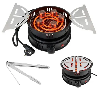 Image de Allume-feu électrique portable pour charbon, avec protection de sécurité et accessoires