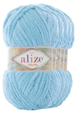 5 x 100g Kuschelgarn Alize Softy Plus Baby Babywolle hellblau