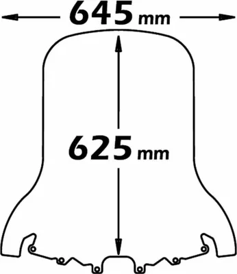 Obrázek produktu pro Čelní sklo ISOTTA 625 x 645 mm pro SYM