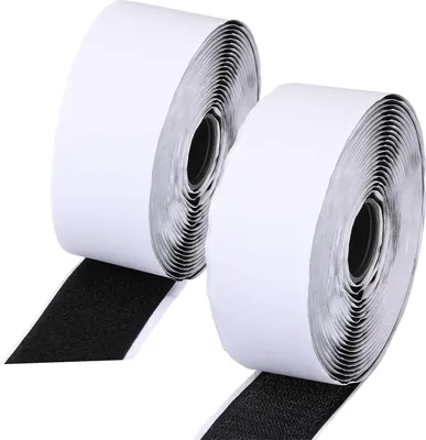 Produktbild von Klettband selbstklebend Schwarz Klettverschluss Hakenband Flauschband Set 38mm x 10m