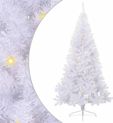 Image de vidaXL Sapin de Noël artificiel blanc 240 cm PVC et acier
