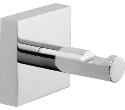 Productafbeelding van tesa Garderoophaken 40236-00000-00, zwart. Aantal haken: 1. Materiaal: metaal, chroom (glanzend). Verpakking: 1 stuk