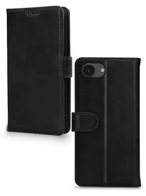 Produktbild von Mobilize Wallet iPhone 17e Hülle Echtes Leder Klapphülle Geldbörse - Schwarz