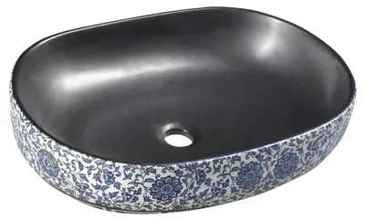 Imagen del producto de Lavabo de cerámica Sapho PRIORI, 60x40 cm, color con motivos azules