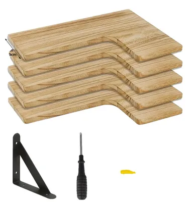 Obrázek produktu pro Závěsná nástěnná police, rustikální design, multifunkční využití, tmavě khaki
