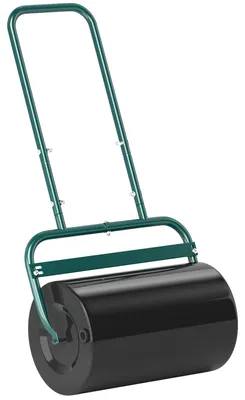 Produktbild von Gartenwalze Graswalze Stahl, Rasenwalze befüllbar 38 L, Dunkelgrün | U-Griff | bis 62 kg | 58 x 32,5 x 113 cm