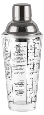 Cocktailshaker 400 ml Glas/Edelstahl mit Sieb & Deckel