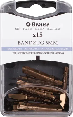 Produktbild von Kalligrafie-Schreibfedern Bandzug Linkshänder 3 mm Brause 15 Stück