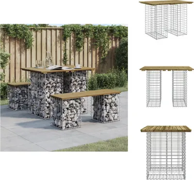 Produktbild von vidaXL Gartenbank aus Gabionen 100x70x72 cm Kiefernholz Imprägniert -  Gartenbänke