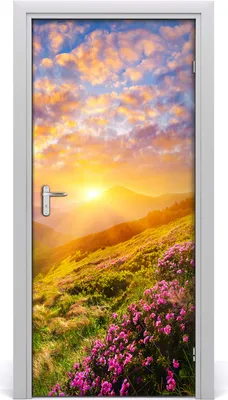 Produktbild von Tulup Türaufkleber 95x205 cm Dekorative Aufkleber Selbstklebend Wasserdichte Tapete Abnehmbar Schlafzimmer Wohnzimmer Wohnkultur - berg Sonnenuntergang