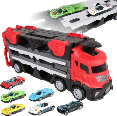 Obrázek produktu pro SADA odtahovka + auta, přepravník s autíčky, nákladní auto, VYSTŘELOVAČ pro auta MEGA CREATIVE 3+