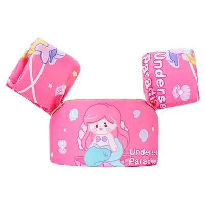 Imagen del producto de Chalecos flotantes para niños, ayudas para nadar, equipo flotante, color rosa