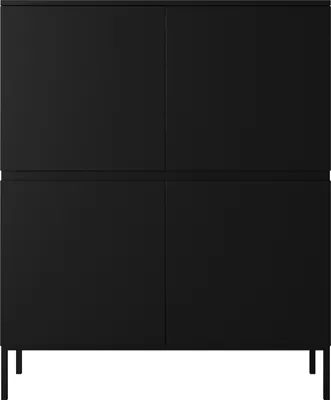 Produktbild von Selsey Highboard Bemmi - Hochkommode 4-türig, Schwarz, 100 cm