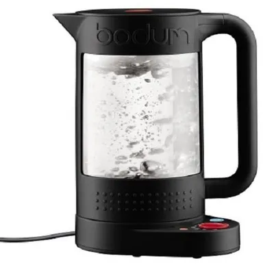 Produktbild von Bodum 11659-01/-913 Bistro Schnurloser Wasserkocher, Glasgehäuse, 1,1 l FÃ1/4llmenge, 1500 Watt, 360° Sockel, Trockengehschutz, Cool Wall, Kalkfilter, Warmhaltefunktion, Abschaltautomatik