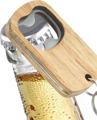 Produktbild von Korkenzieher Schlüsselanhänger - Handbetriebenen Flaschenöffner - Set von 10 - Holz