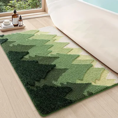 Produktbild von Badematte 60 x 110 cm, rutschfest, saugfähig, waschbar, Waldgrün