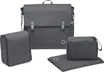 Produktbild von Maxi-Cosi Modern Bag, Praktische Wickeltasche mit Vielen Extras, Thermobox, Wickelunterlage, Thermobox, Kulturtasche, Baby-Tasche, Windel-Tasche, Essential Graphite (grau)