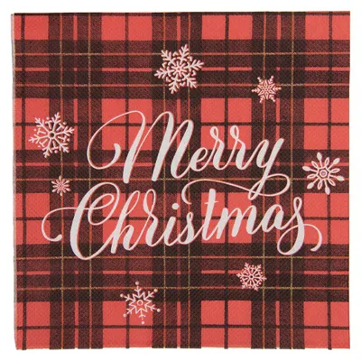 Produktbild von Clayre & Eef Servietten Papier 20er Set 33x33 cm Rot Papier