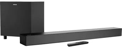 Zdjęcie produktu dla MEDION S61022 soundbar 3.1 Dolby Atmos z bezprzewodowym subwooferem (do telewizorów, Bluetooth 5.3, HDMI eARC CEC, wejście optyczne, AUX, bezprzewodowy subwoofer 3 x 20 W + 60 W (RMS), pilot, montaż ścienny) czarny