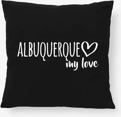 Produktbild von Huuraa Kissen Albuquerque my love 40x40cm mit Füllung Black Baumwolle Dekokissen Geschenkidee