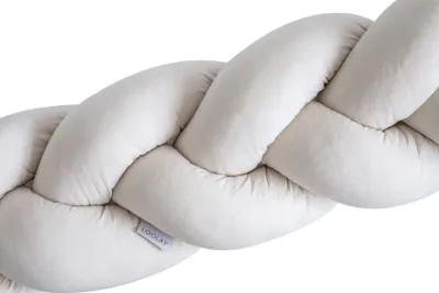 100 cm BEIGE Geflochtenes Kissen Zierkissen Dekokissen Bettschlange Bettumrandung Zugluftstopper