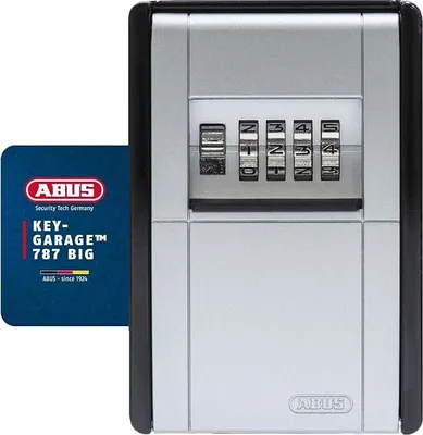 Produktbild von ABUS KeyGarage 787 BIG - Schlüsselbox zur Wandmontage - für bis zu 50 Schlüssel oder kleine Wertgegenstände - Schwarz-Silber