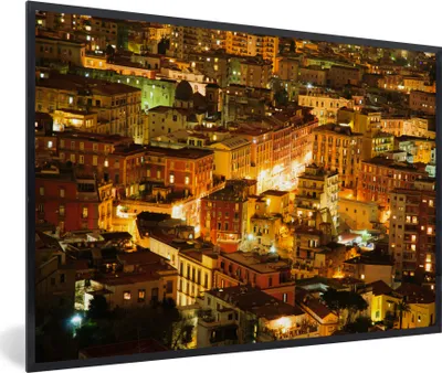 Produktbild von MuchoWow® MuchoWow® Gerahmtes Poster Architektur - Licht - Nacht - Italien 60x40 cm - Poster mit zchwarzem Bilderrahmen - Printing - Wanddeko Schlafzimmer